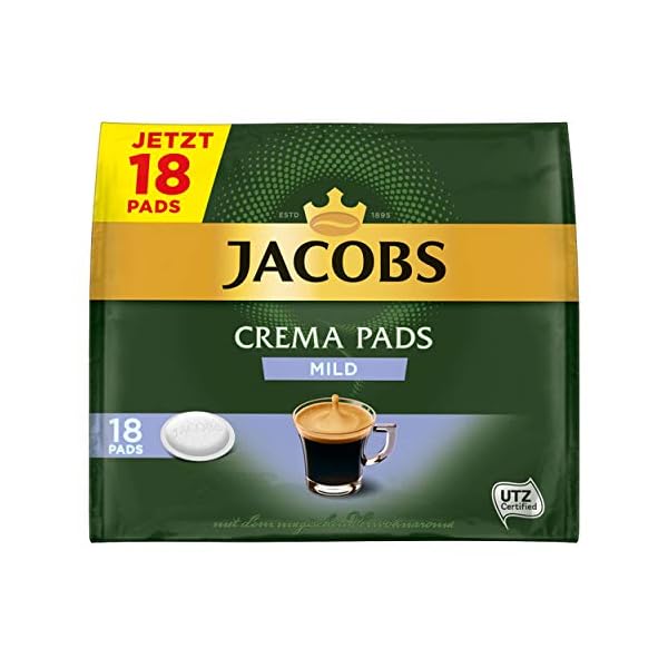 Jacobs Kaffeepads Crema Pads, Mild, Milder & Weicher Geschmack, Kaffee, 64 Pads – Bild 3