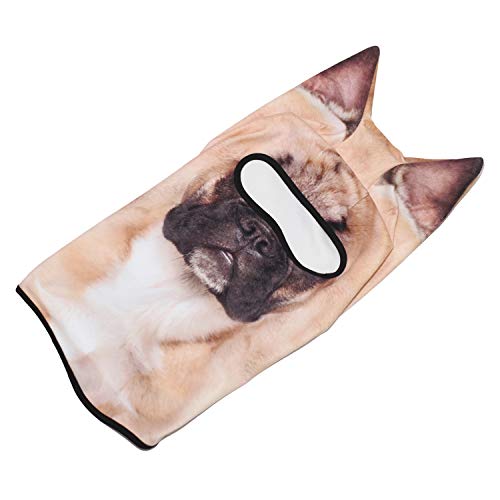 JIUSY 3D Animal Ears Fleece Thermal Hood Balaclava Neck Warmer Face Mask for Cold Weather Winter Outdoor Sport Motorcycle Cycling Riding Ski Snowboard Halloween Party French Bulldog MDD-26