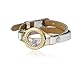 EVERLEAD Rose Gold Floating Charms Locket Double Wrap Leather Bracelet 316l Stainless Steel Waterproof Bangle Free Zircon