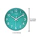 SonYo Indoor Non-Ticking Silent Quartz Modern Simple Wall Clock Digital Quiet Sweep Movement Office Decor 10 Inch (Bluegreen)