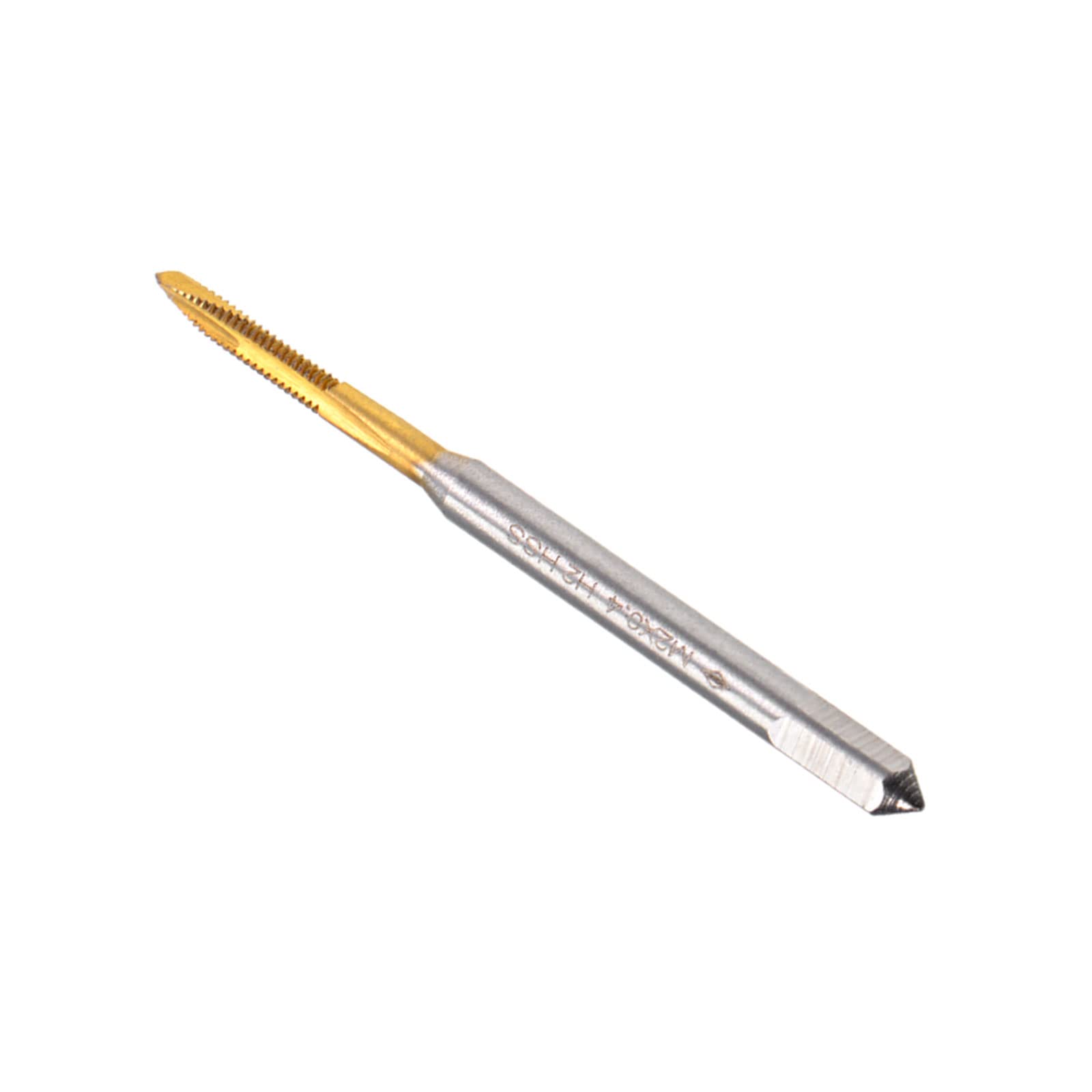 CoCud Spiral Point Taps, Metric M2 x 0.4 Thread, Titanium Coated High Speed Steel 6542 Screw Milling Threading Tap - (Applications: for Tapping Drilling Machine), 1-Piece