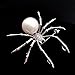 DREAMLANDSALES Victorian Style White Mother of Pearl Body and Micro Pave Head Spider Brooch Pin (White)