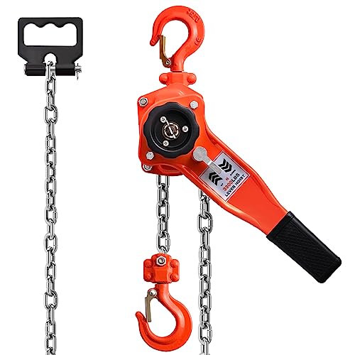 SALUINOKI Chain Come Along 3300lbs Manual Lever Chain Hoist 11/2 ton