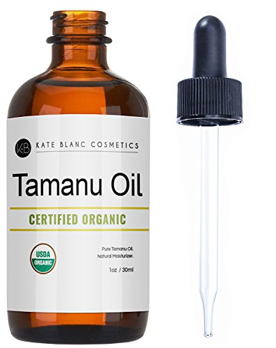 Tamanu Oil for Face and Skin by Kate Blanc. USDA Certified Organic, 100% Pure, Cold Pressed, Unrefined. Helps with Acne, Scars, Eczema, Psoriasis, Stretch Marks, Rosacea, Anti-Aging, and Dry Skin. Tamanu Oil for Face and Skin by Kate Blanc. USDA Certified Organic, 100% Pure, Cold Pressed, Unrefined. Helps with Acne, Scars, Eczema, Psoriasis, Stretch Marks, Rosacea, Anti-Aging, and Dry Skin.