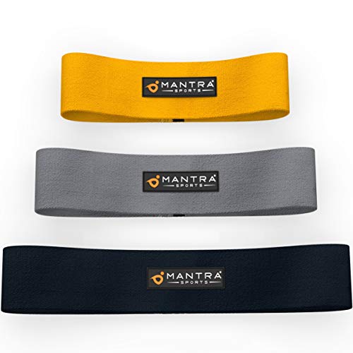 Resistance Booty Loop Bands - Butt Lifter Exercise Band in Elastic, Non Slip Fabric - Perfect for Stretching, Fitness, Weight Loss & Physical Therapy, Set of 3 with Carry Bag & Workout Guide Poster