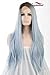 K’ryssma Ombre Blue Lace Front Wigs, Long Natural Straight Ombre Synthetic Wig with Dark Roots Heat Resistant Lace Wigs for Women 24 inches