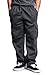 G-Style USA Men's Heavyweight Fleece Cargo Sweatpants DFP2 - CHARCOAL - Large