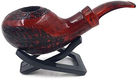 KYSUN 4.9 Inch Ellipse Carved Wood Wooden Pipe Tobacco Pipe
