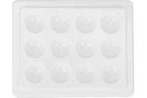 TOPINCN Porcelain Watercolor Paint Palette for Artists with Lid, 12 Wells Ceramic Paint Palette for Watercolor Painting and N