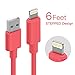iPhone Charger, Cambond iPhone 7 Plus Cable Apple MFi Certified 8 Pin Data Sync USB Lightning Stepped Updated iPhone 7 Cord ( Peach 6ft )