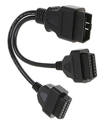 Foseal OBD2 Splitter, OBD2 Extension Cable, Y Cable for FIXD BAFX Blue Driver OBDii Scanner Code Reader, 1 ft 16 pin Male to 2 Females Connector for GPS, Car Diagnostic Tools and Head-up Display etc