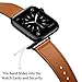 YALOCEA Compatible with iWatch Band 42mm 44mm, Genuine Leather Band Replacement Strap Compatible with Apple Watch Series 4 Series 3 Series 2 Series 1 42mm 44mm, Brown