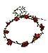 Floral Fall Beach Flower Crown Hair Wearth Headbands with Lovely Tail F-02 Red