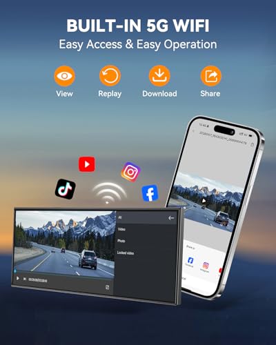 11.5" Wireless CarPlay Screen for Car–Portable A-pple Carplay & Android Auto Touchscreen Car Stereo with App Control, 4K Dash Cam, Backup Camera, GPS, Mirror Link, Voice Control,for All Vehicles