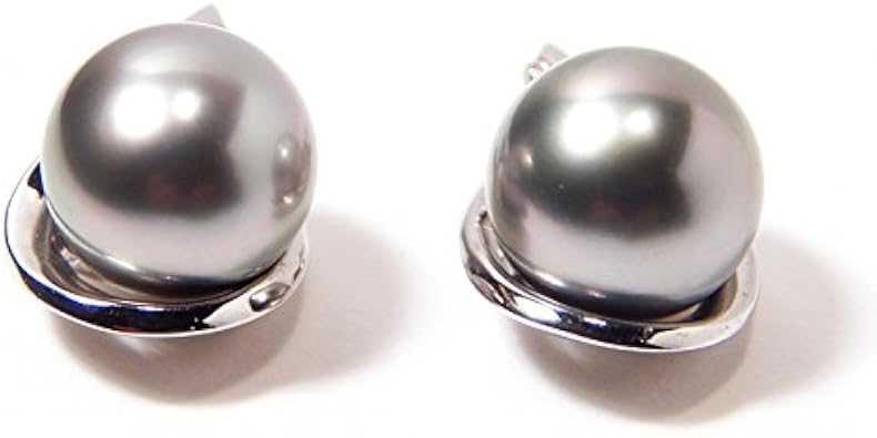 Boucles Doreilles Perles De Culture Tahiti Or 18k Gris