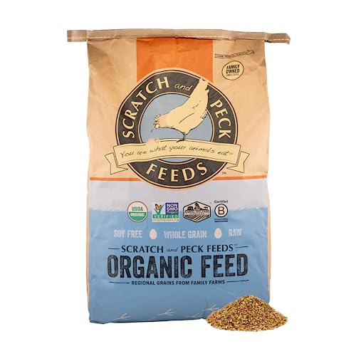 Scratch and Peck Feeds Organic Whole Grain Layer Feed + Corn, 16 Protein Premium Chicken and