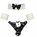 FEESHOW Men's 3PCS Naughty Tuxedo Bow Tie Collar Briefs Handcuffs Costume Outfit,Black,One Size