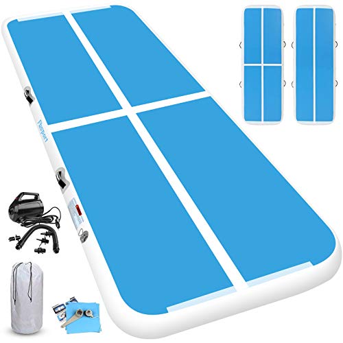 KIKILIVE Inflatable Gymnastics Mat, 4 /8inches Thickness Length Between