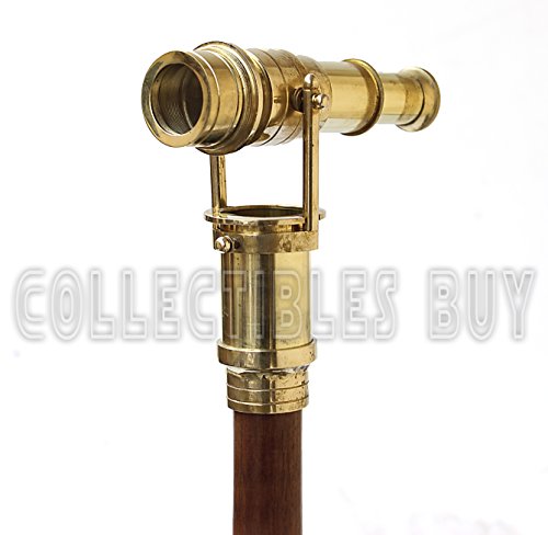 New Wooden Walking Stick With Brass Handle Telescope Vintage Collection Authentic and Perfect gift item
