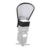 pangshi Flash Diffuser Reflector Two-Sides Silver/White Bounce for Speedlite Nikon SB-600, SB-800, SB-900, Canon 380EX 430EX 550EX 580EX Vivita Flash Sunpack Nissin Sigma Sony Pentax Olympus Yongnuo