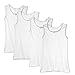 Buyless Fashion Tank Tops for Girls- Sleeveless Cami Tanks Cotton Undershirts for Dance Gymnastics Kids Toddler Size (4 Pack) - TW14-GW-6-7 White