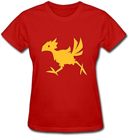 Red Enewno Chocobo Crossing Short Sleeve T Shirt For Woman Size M
