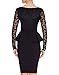 WOOSEA Women's V Neck Long Lace Sleeves Peplum Midi Cocktail Party Dress (X-Large, Black)