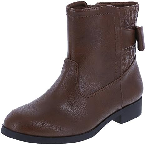 Liv and Maddie Girls' Brown Girls' Quilted Bow Boot 11 Regular