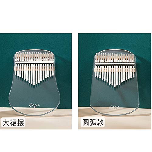 Alician 17 Keys Clear Kalimba Portable Thumb Piano Acrylic Mbira Keyboard Finger Musical Instruments Big Skirt Electronic Accessories - Thumbnail 4