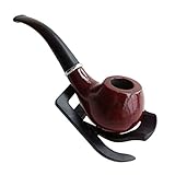 Sonline New Durable Wooden Pipe Smoking Tobacco Cigar Pipes Cool Gift With Stand Present