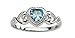 Sterling Silver March CZ Simulated Birthstone Baby Ring with Heart