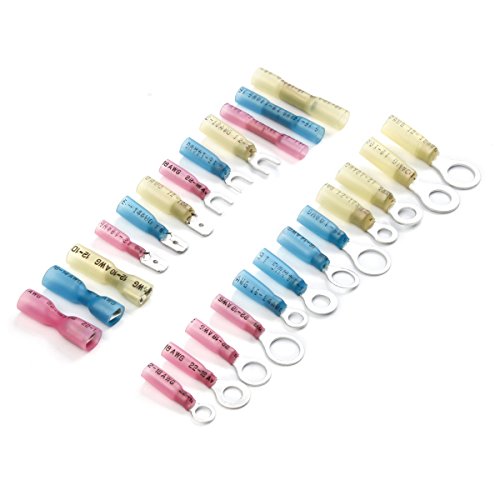 320 PCS Heat Shrink Connectors, ELETRAPICK Wire Connectors Crimp Terminals Kit, Electrical Insulated Waterproof Marine Automotive Butt Fork Ring Spade Connector Set, Red Blue Yellow 22 –10 AWG - Thumbnail 3