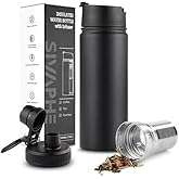 Tea Infuser Bottle With Removable Loose Leaf Tea Strainer Cup 18/8 Stainless Steel Portable Insulated Travel Tea Tumbler Black