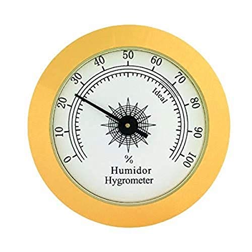 Analog Hygrometer, 13/4Inch Round Glass Analog Hygrometer for Cigar