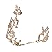 Happy Hours - Adjustable Plating Rose Rings / Multiple Finger Stack Knuckle Band Hollow Bling Ring Set(Golden-No Crystal)