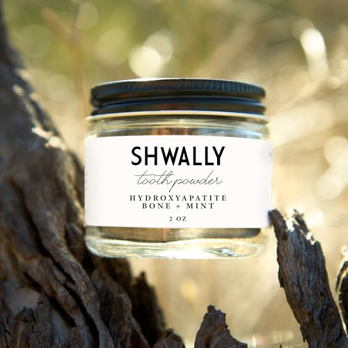 Shwally Magical Tooth Powder W/Hydroxyapatite Cattle Bone & Fluoride Free Amish Eggshell + Organic Peppermint - 100% Fluoride Free ReMineralizing, Whitening & Polishing Powder 200+ Brushings (2 oz)