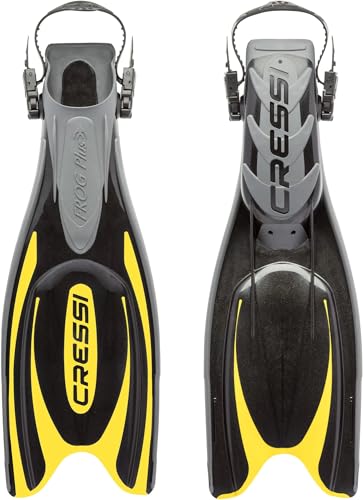 Cressi Herren Flossen Frog Plus, schwarz/gelb, 36/38, BF205138