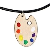 Happy Little Paint Palette Choker Necklace | Hand-Painted Pendant Necklace for Artists