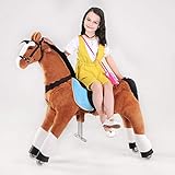 UFREE Action Pony, Large Mechanical Horse Toy, Ride on Bounce up and Down and Move, Height 44' for Children 6 Years to Adult Black Mane and Tail