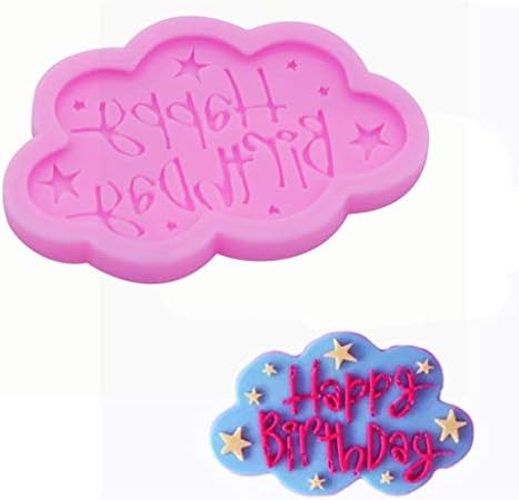 Colmkley 3D Happy Birthday Baking Molds Best Wishes Silicone Fondant molds, Chocolate Candy Making Mold Small Pastry Mould Cake Decorating Tool