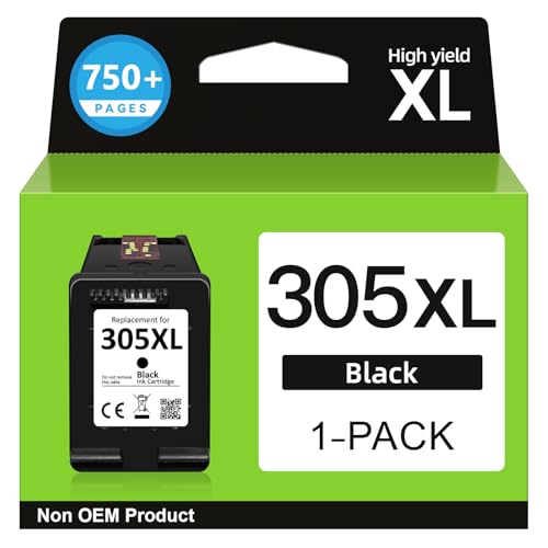 305 XL Black Ink Cartridge Replacement for HP 305 Black Ink Printer 305 XL for DeskJet 2700 2720 2710 2300 Plus 4120 4100 4110 Envy 6000 6032 6020 6022 Pro 6400