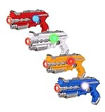 Infrared​ ​Laser ​Tag​ ​Guns​ ​– ​4​ ​Pack​ ​with​ ​Multiplayer​ ​Game​ ​Mode​ ​– No Vest​ ​Required​ ​– ​Toy​ ​Blasters​ ​with​ ​Futuristic​ ​Lights,​ ​Vibration​ ​and Sound​ ​Effects​ ​for Kids
