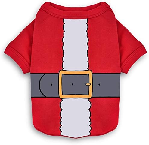 Koneseve Dog Shirt Christmas Dog Clothes Santa Claus Cotton Thicken Dog Sweater Breathable Soft Dog Costume Winter Christmas for Small Dogs Cats Puppy Adorable Apparel Xmas Clothing Red