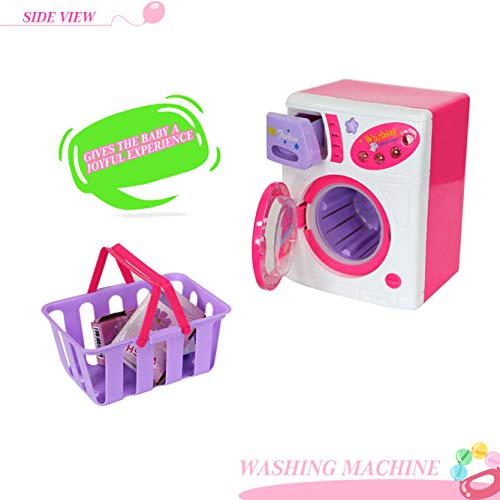 KARMAS PRODUCT Laundry Center Play Set, Housekeeping Toy for Girls Includes Ironing Board, Iron, Washing Machine