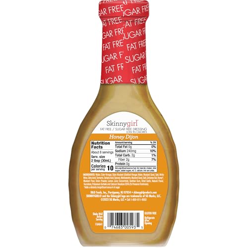 SKINNYGIRL SUGAR FREE GLUTEN FREE SALAD DRESSING, HONEY DIJON, 8 OUNCE