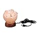 5inch 5-6Lbs Himalayan Salt Lamp Fire Bowl with Natural Crystal Salt Rock Chunks on Wood Base with Electric Wire & Bulb by Oumai