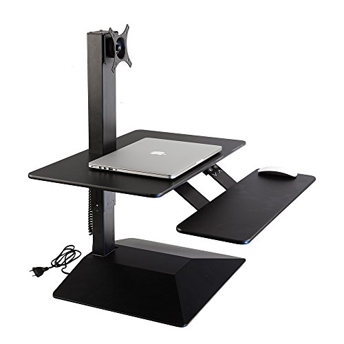 LIHIDESK Electric Motorized Desktop workstation Complete Standing Desk
Riser,It is a sit stand desk Converter,black