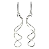NOVICA .925 Sterling Silver Swirl Dangle Earrings, 'Gentle Sigh'