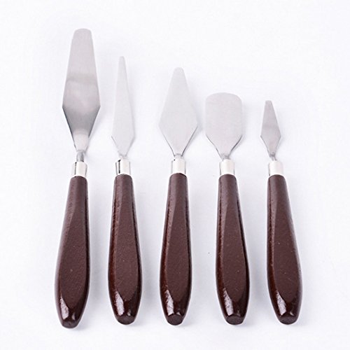 Monique 5 PCS Stainless Steel Painting Palette Knives Scrapers Set Basic Pottery Clay Tools Kit