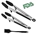 KKTOP Stainless Steel Silicone BBQ/Kitchen Tongs